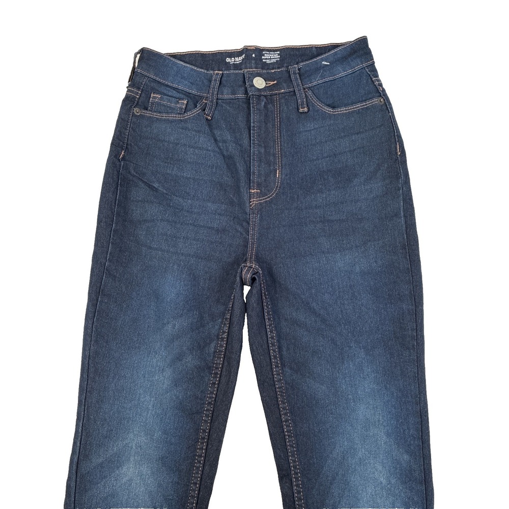 New Women's Old Navy Extra High Rise Rockstar Super Skinny Jeans Size 4 NWOT‎